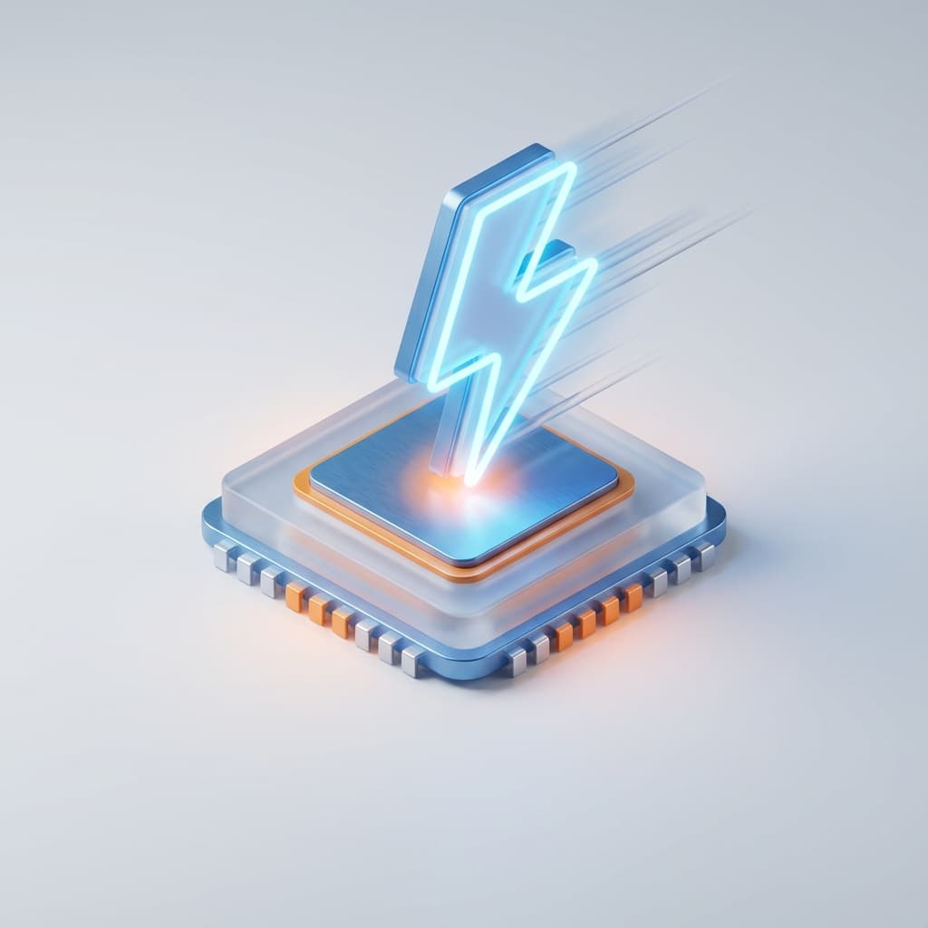 Illustration of high-speed photo processing powered.