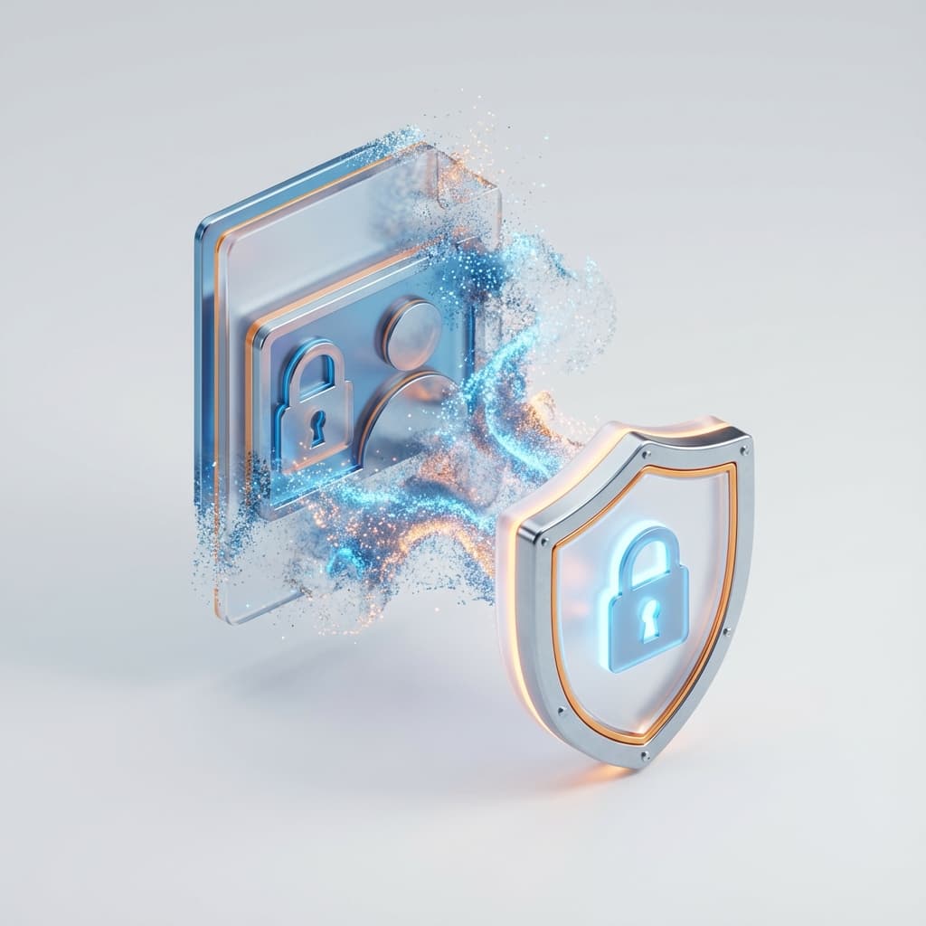 Privacy illustration showing automatic data deletion and zero retention policy.